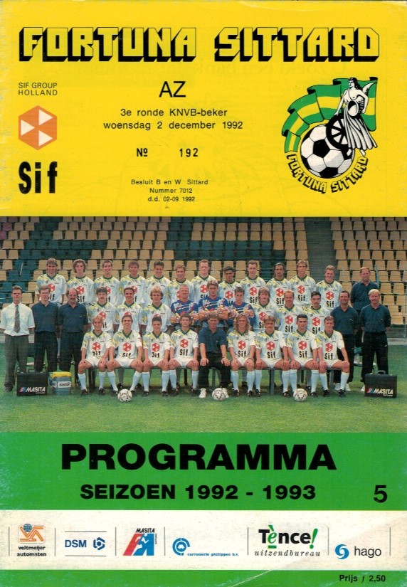 AZ Programma 2-dec-1992 Fortuna uit beker